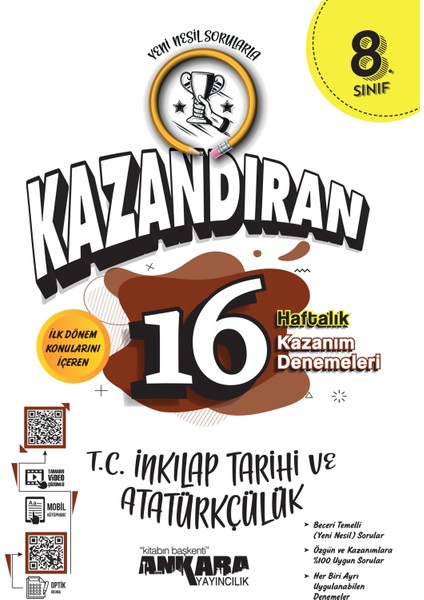 8.Sınıf LGS Kazandıran 16 Haftalık Inkılap Kazanım Denemeleri