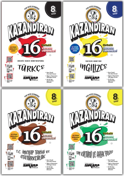 8.Sınıf LGS Türkçe Inkılap Ingilizce Din Kültürü 16 Haftalık Kazanım Denemeleri Seti