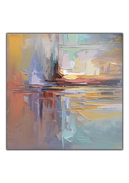 Soyut Tekne Manzaralı Yağlı Boya Dokulu Tablo