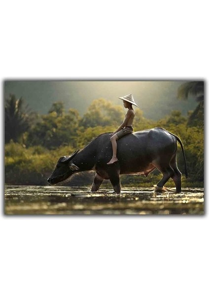 Kamboçya ve Su Kanvas Tablo