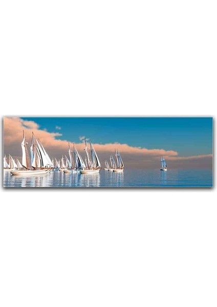 Denizde Yelkenli Kanvas Tablo