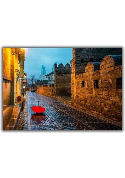 Bakü Eski Şehir Kanvas Tablo