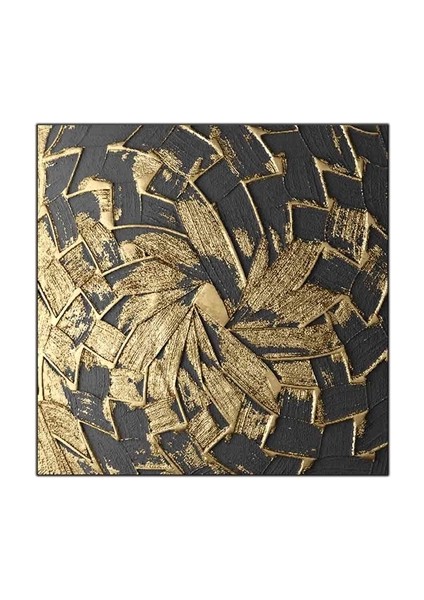 Gold Galaksi Soyut Yağlı Boya Dokulu Tablo