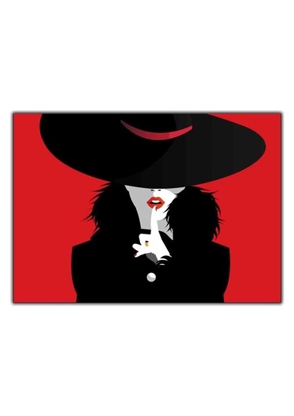 Vektörel Kadın Kanvas Tablo