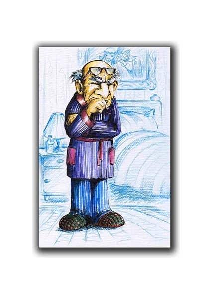 Yaslı Adam Kanvas Tablo