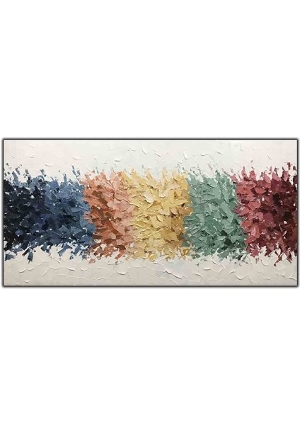 Rengarenk Soyut Çalışması Orijinal Yağlı Boya Tablo