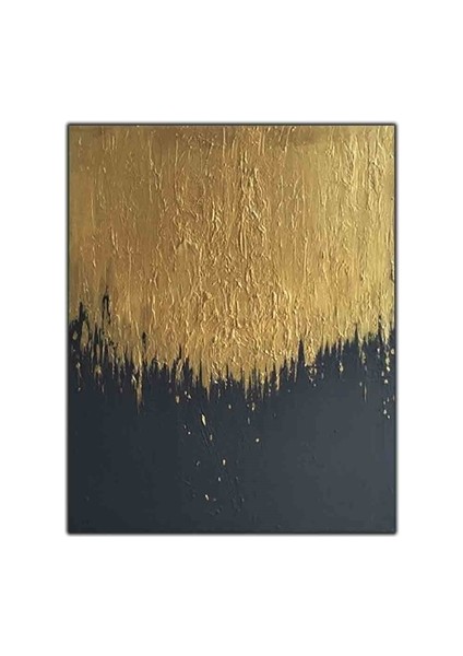 Soyut Gold ve Siyah Orijinal Yağlı Boya Tablo