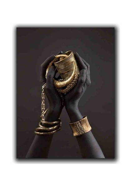 Afrıkalı Kadın Elı Kanvas Tablo