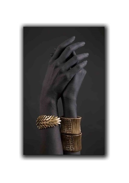 Afrıkalı Kadın Elı Kanvas Tablo