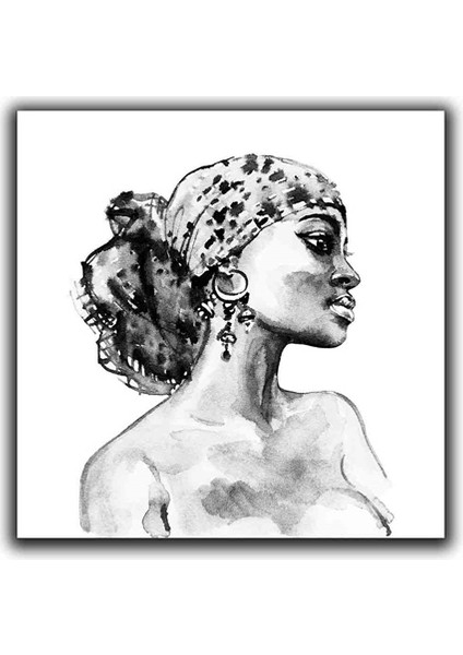 Afrıkalı Kadın Yaglı Boya Dokulu Tablo