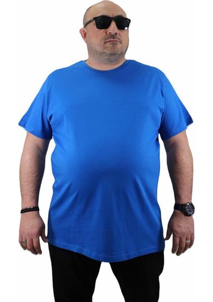 Büyük Beden Basic Tişört 11100 Saks