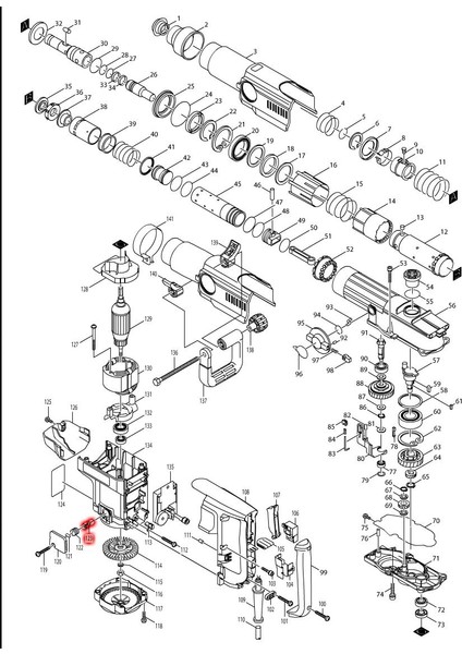 Makita HR5001C Kömür CB-155 Ürün Kodu 194987-7