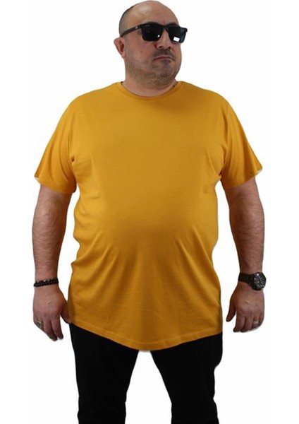 Büyük Beden Basic Tişört 11100 Hardal