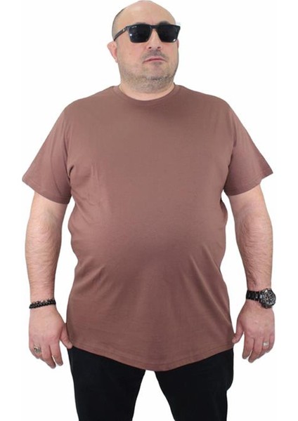 Büyük Beden Basic Tişört 11100 Taba