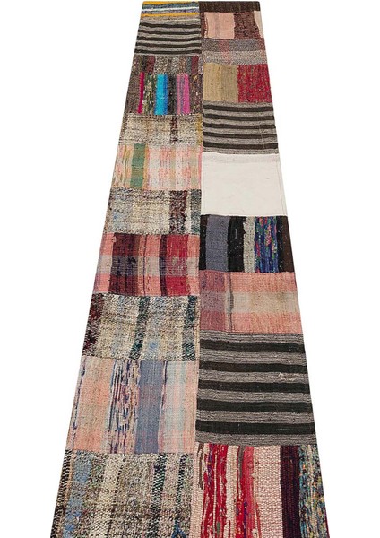 Patchwork Bej Patchwork Yün ve Pamuk El Dokuma Oda Salon Halısı
