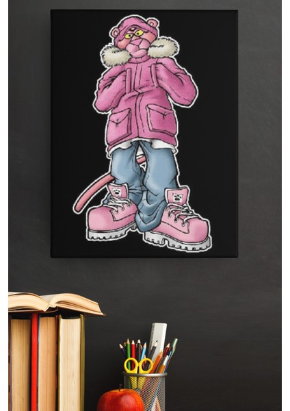 Sayılarla Boyama Seti Kasnaklı Pembe Panter 70 x 90 cm