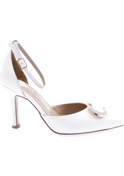 2000-23Y Kadin Bilekten Bağli Kristal Tokali Ince Topuklu Ayakkabi