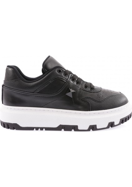 020-22K Kadin Kalin Taban Bağcikli Dikiş Detayli Sneakers Ayakkabi