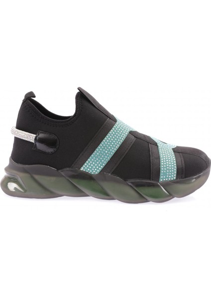 310 Kadin Kalin Taban Silver Taşli Sneakers Ayakkabi