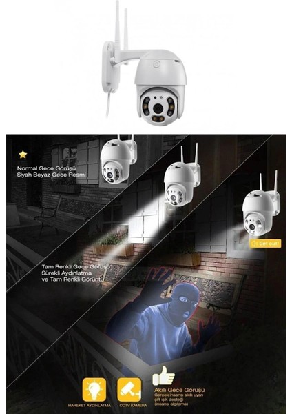 2.0 Mp Hd Lens Iç Dış Mekan Suya Danıklı Ip Wifi Network Güvenlik Kamerası Wifi Kamera