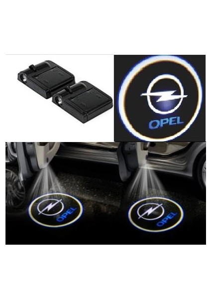 Oto Çizgi Opel Pilli Kapı Altı LED Logo 2 Adet