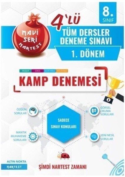 8. Sınıf Tüm Dersler 1. Dönem Mavi Seri 4 Kamp Deneme