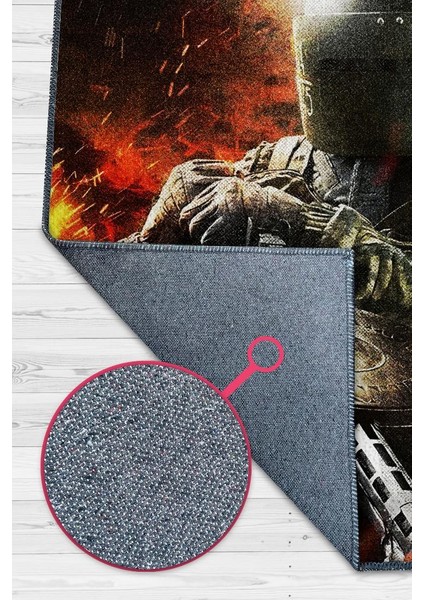 Altı Dokuma Tabanlı Yıkanabilir Gamer Halısı