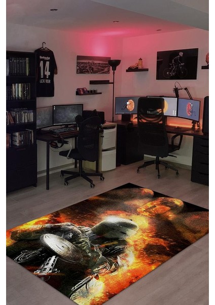 Altı Dokuma Tabanlı Yıkanabilir Gamer Halısı