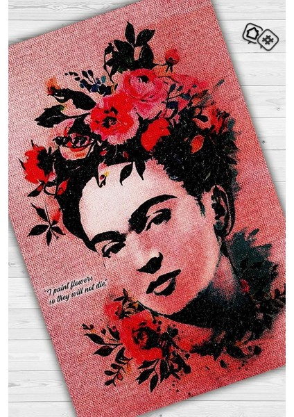 Frida'nın Çiçekleri Dokuma Tabanlı Yıkanabilir Kaymaz Sanat Sever Halısı fiyatları