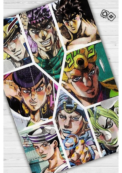 Jojo Çok Renkli Anime Halısı Modern Dokuma Taban Anime Sever Halısı Hediyelik Anime Halısı fiyatları