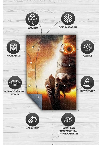 Tom'un Bölümü Dokuma Tabanlı Yıkanabilir Gamer Halısı