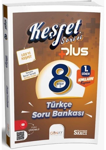 Günay 8. Sınıf Keşfet Plus Serisi Türkçe 1. Dönem Soru Bankası