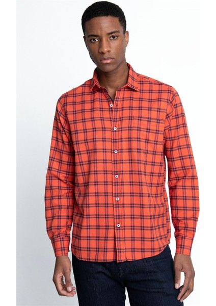 Klasik Fit Uzun Kol Kışlık Kareli Tek Cepli Erkek Gömlek - Tudors fiyatları