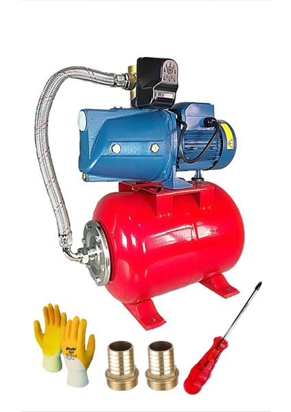 1.5 Hp Jet Pompalı 24 Litre Tanklı 4 Kat 5 Daireye Yeterli Paket Hidrofor Rekor Takımı