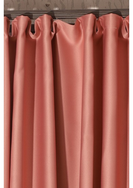 Gül Kurusu Black Out Karartma Projeksiyon Yatak Odası Pilesiz Tek Kanat Perde modelleri