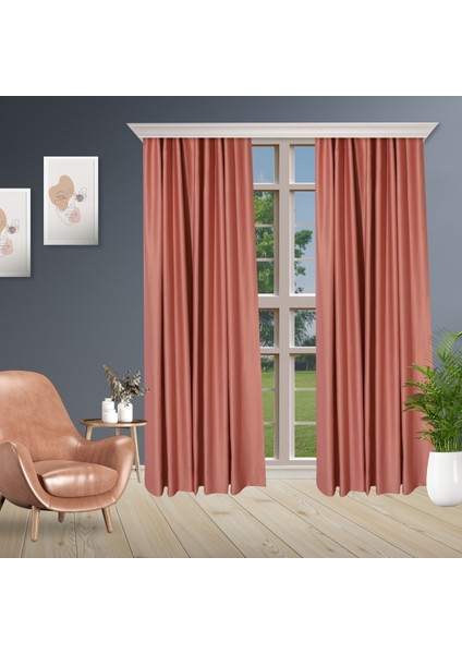 Gül Kurusu Black Out Karartma Projeksiyon Yatak Odası Pilesiz Tek Kanat Perde fiyatları