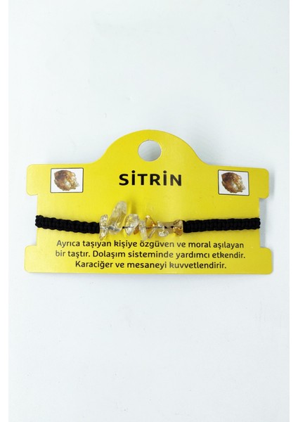 Sertifikalı Sitrin Kırık Taşlı Ip Bileklik