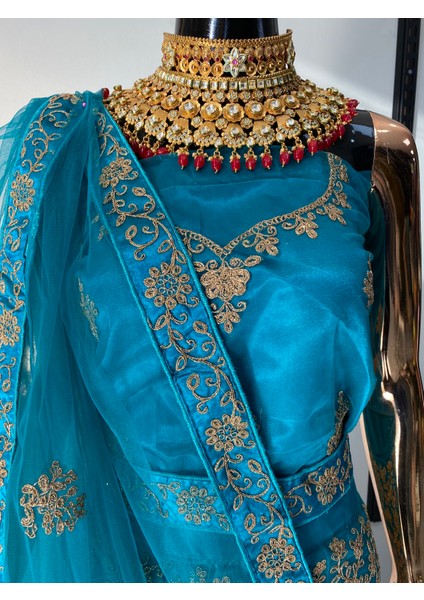 Aashivs Collection Kına Elbisesi - Hint Elbisesi - Kaftan - Lehenga