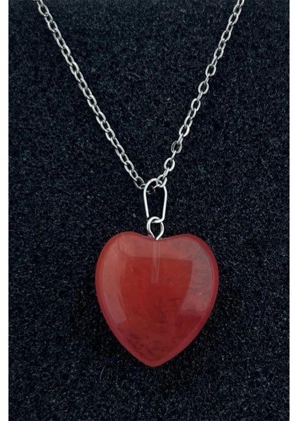 Sertifikalı Doğal Taş Kalp Kolye ( Ortalama 2 cm Uzunluk 2 cm Genişlik )