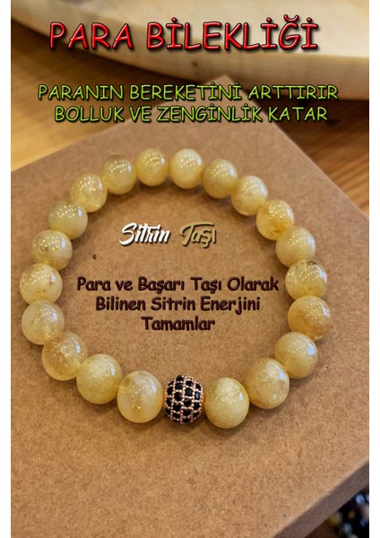 Sertifikalı Doğal Taş Sitrin Bilekliğimiz