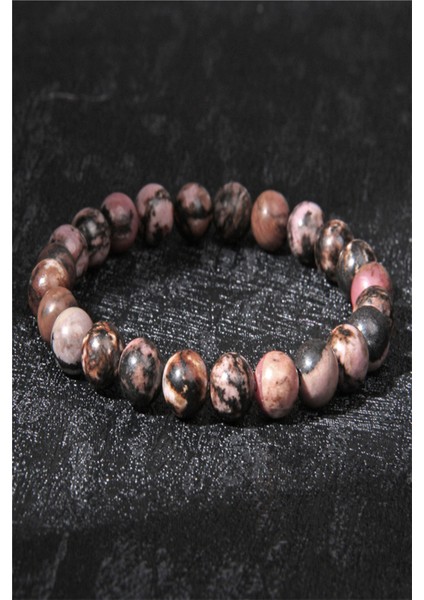 Sertifikalı 3'lü Doğal Taş Bileklik ( Pembe Kuvars - Rodonit - Siyah Oniks ) modelleri