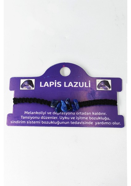 Sertifikalı Lapis Lazuli Kırık Taşlı Ip Bileklik