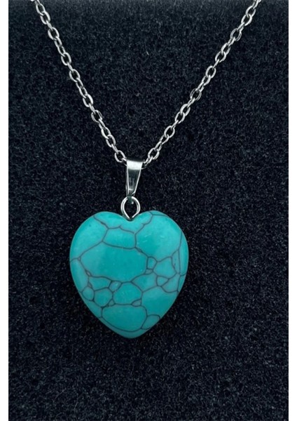 Sertifikalı Doğal Taş Kalp Kolye ( Ortalama 2 cm Uzunluk 2 cm Genişlik )