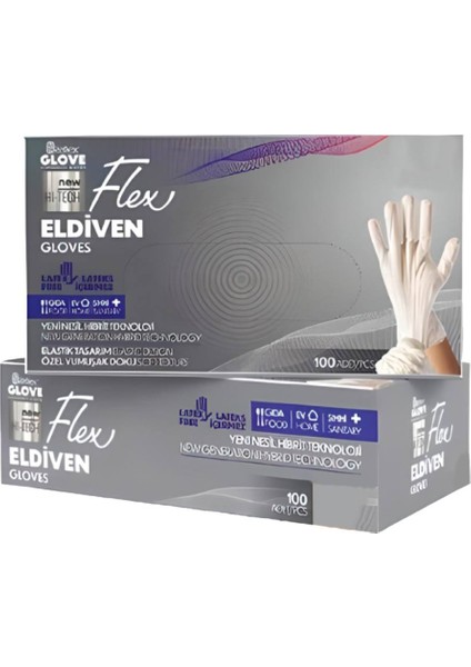 Flex Yeni Nesil Hibrit Pudrasız Eldiven 100'LÜ Paket