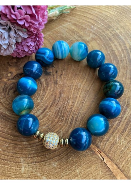 Sertifikalı Mavi Akik Bileklik