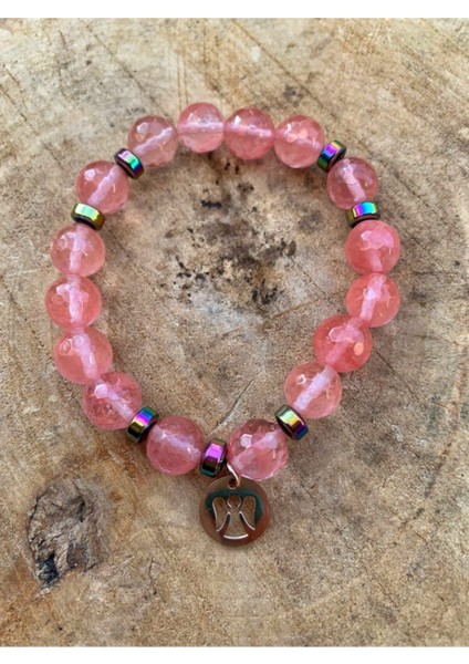 Sertifikalı Pembe Kuvars Bileklik