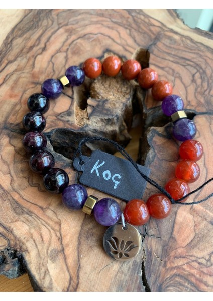 Sertifikalı Burç Bilekliği( Geleneksel Doğum Taşları Koç Burcu Bilekliği)