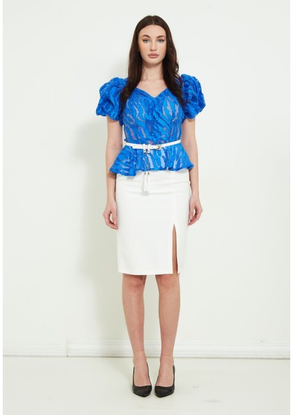 Kadın Dantel Detaylı Etekli Takım