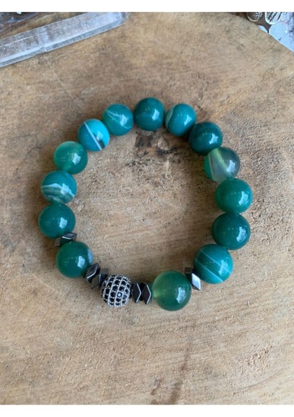 Sertifikalı Yeşil Akik Bileklik