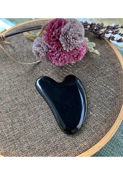 Sertifikalı Siyah Obsidyen Gua Sha